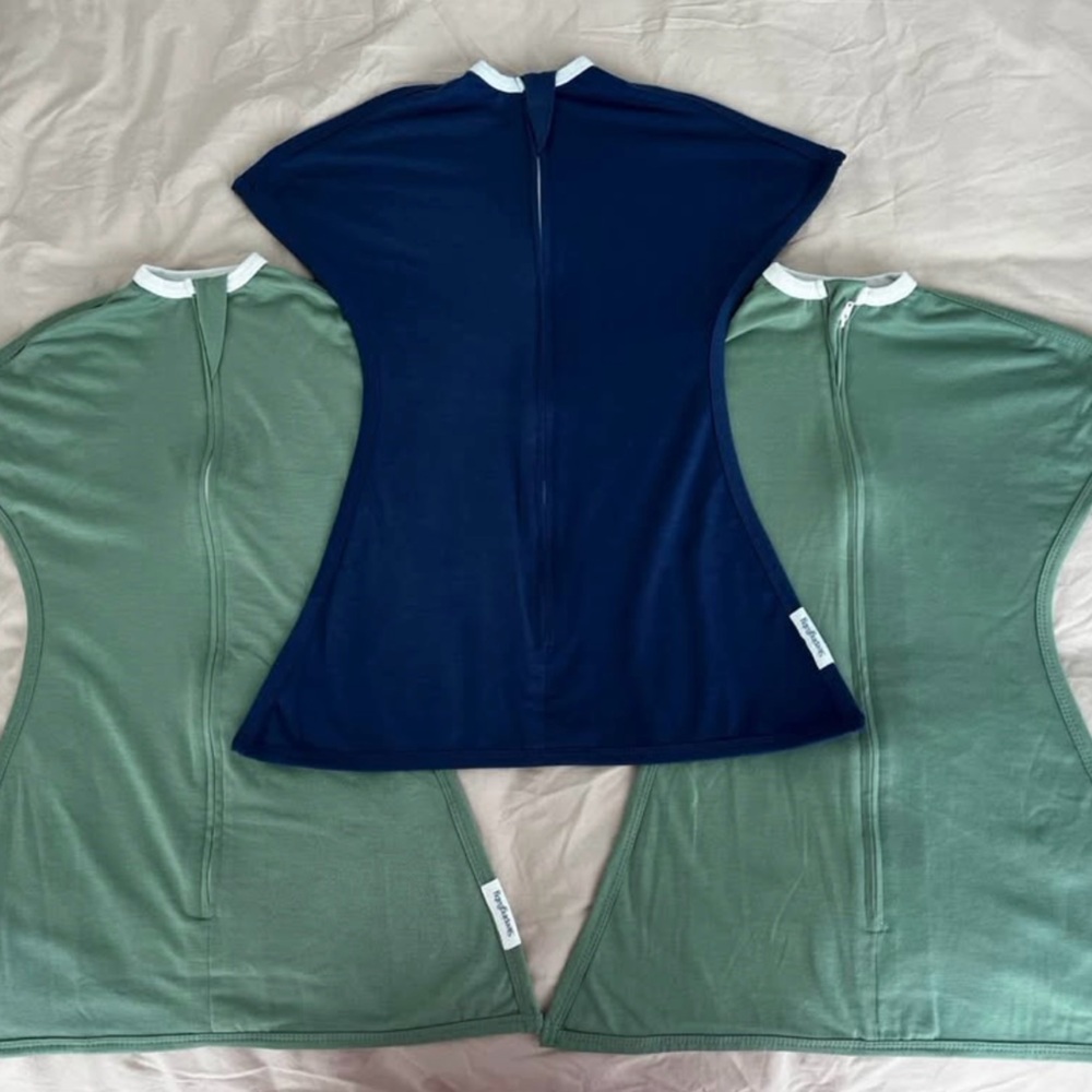 Blue and Green Sleeping Baby Zippadee-Zip Transition Swaddle Set